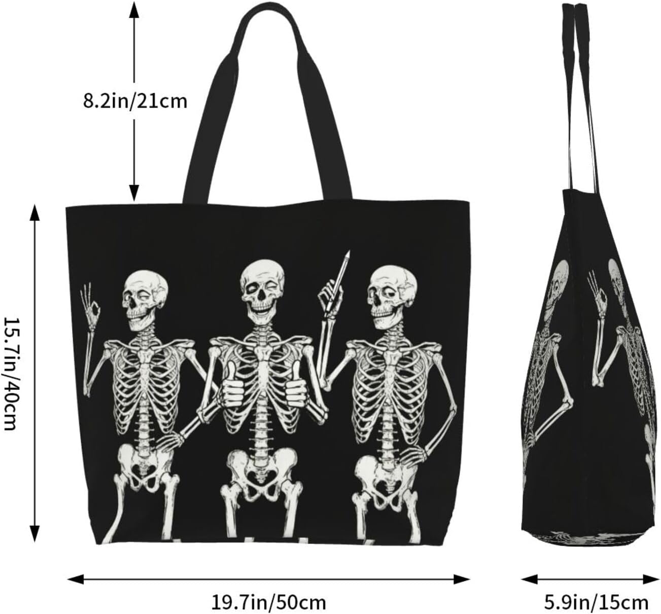 Tote Shoulder Bag Large Durable Reusable Eco-friendly Handbag Lightweight Stylish for Daily Use-19.7x15.7x5.9 Inch - Colors B