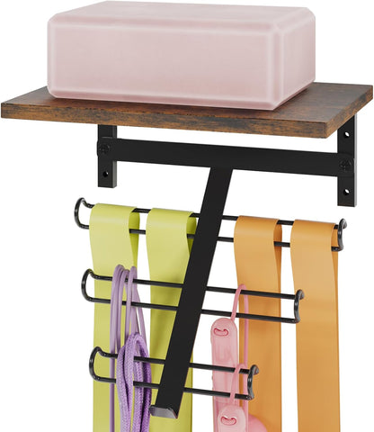TJ.MOREE 2 Tier Floating Shelf Compatible with Tonal Accessories, T-Bracket Lock Adapters Hanger, Wall Mount Home Gym Storage Rack for Fitness Equipment