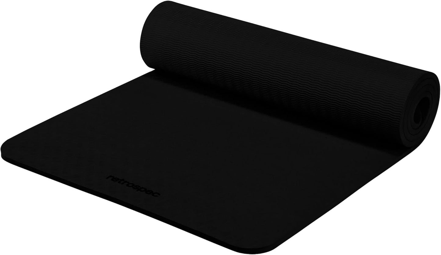 Retrospec Zuma Yoga Mat | 1/2 Inch Thick Non Slip Workout Mat | TPE Exercise Mat for Yoga, Pilates & Stretching | 72x24in