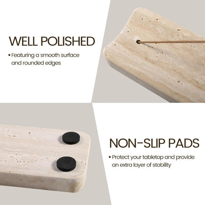 Koville Marble Incense Holder, Incense Holder for Sticks, Incense Sticks Holder Ash Catcher for Meditation Yoga SPA, Natural Stone Incense Burner, Home Table Decor (Green)