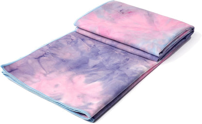 Eunzel Hot Yoga Towel Non Slip Yoga Mat Towel Non-Slip Sweat Absorbent Towel for Hot Yoga, Pilates and Workout 72" x 26.5", Blue