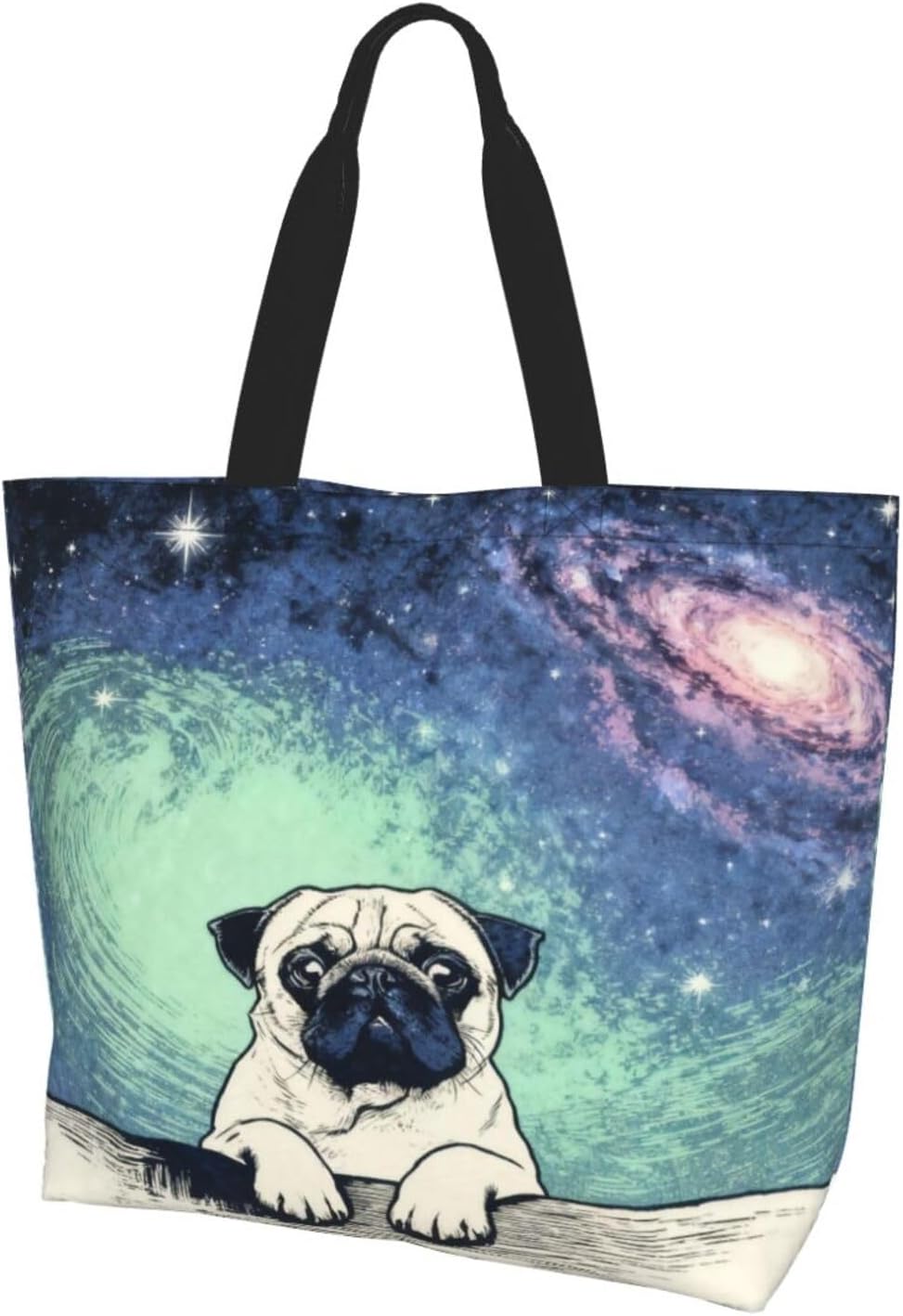 Tote Shoulder Bag Large Durable Reusable Eco-friendly Handbag Lightweight Stylish for Daily Use-19.7x15.7x5.9 Inch - Colors A