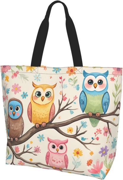 Tote Shoulder Bag Large Durable Reusable Eco-friendly Handbag Lightweight Stylish for Daily Use-19.7x15.7x5.9 Inch - Colors A