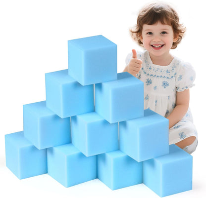 Foam Pit Blocks Foam Padding Sponge Pit Cubes Sponge Blocks for Amusement Park Gymnastics Freerunning and Parkour Courses - 24PCS 5" x 5" x 5" (Dark Blue)