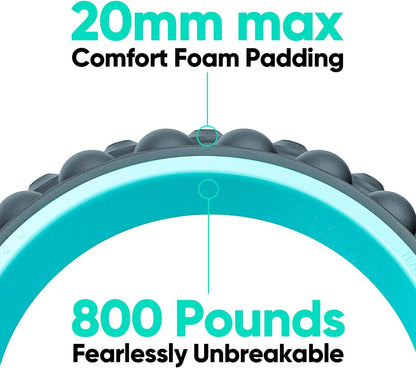 FitBeast Back Roller, Back Wheel Foam Roller - Targeted Muscle Roller for Deep Tissue Massage, Back Stretcher