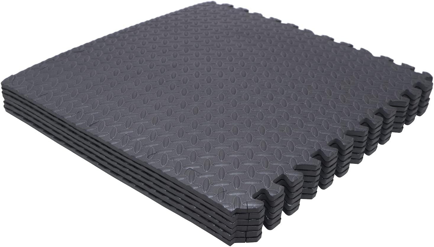 HTTMT- 8X(32 Sqft) Pink Gym Floor Mat 24x24 EVA Foam Interlocking Exercise Fitness Puzzle Floor Gym Yoga Mat Workout Pad [P/N: MTET-HOME012-8PC]