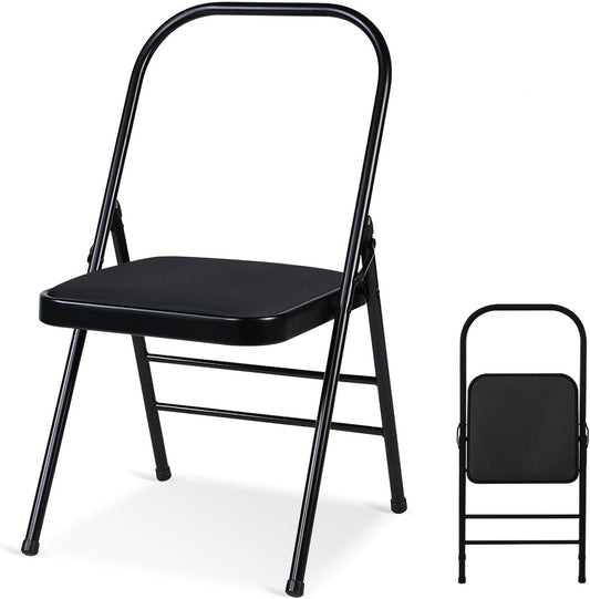 Yoga Auxiliary Chair Yoga Chair Portable Folding Yoga Chair with Non-Slip Feet Covers for Flexibility and Strength Training,Purple