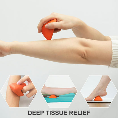 LEZER Trigger Massage Point, Manual Massage Ball, Muscle Knots Relief Tool, Myofascial Release, Physical Therapy, Deep Tissue Back Massage, Plantar Fasciitis, 2.9 in x 2.1 in (Blue)