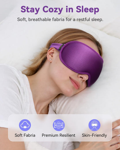 Weighted Eye Mask for Sleeping - 3D Blackout Sleep Mask for Women Men, Zero Eye Pressure, Lash-Friendly, Adjustable Strap, Airplane Travel Essentials for Long Flight & Road Trip, Meditation Mask(Gray)