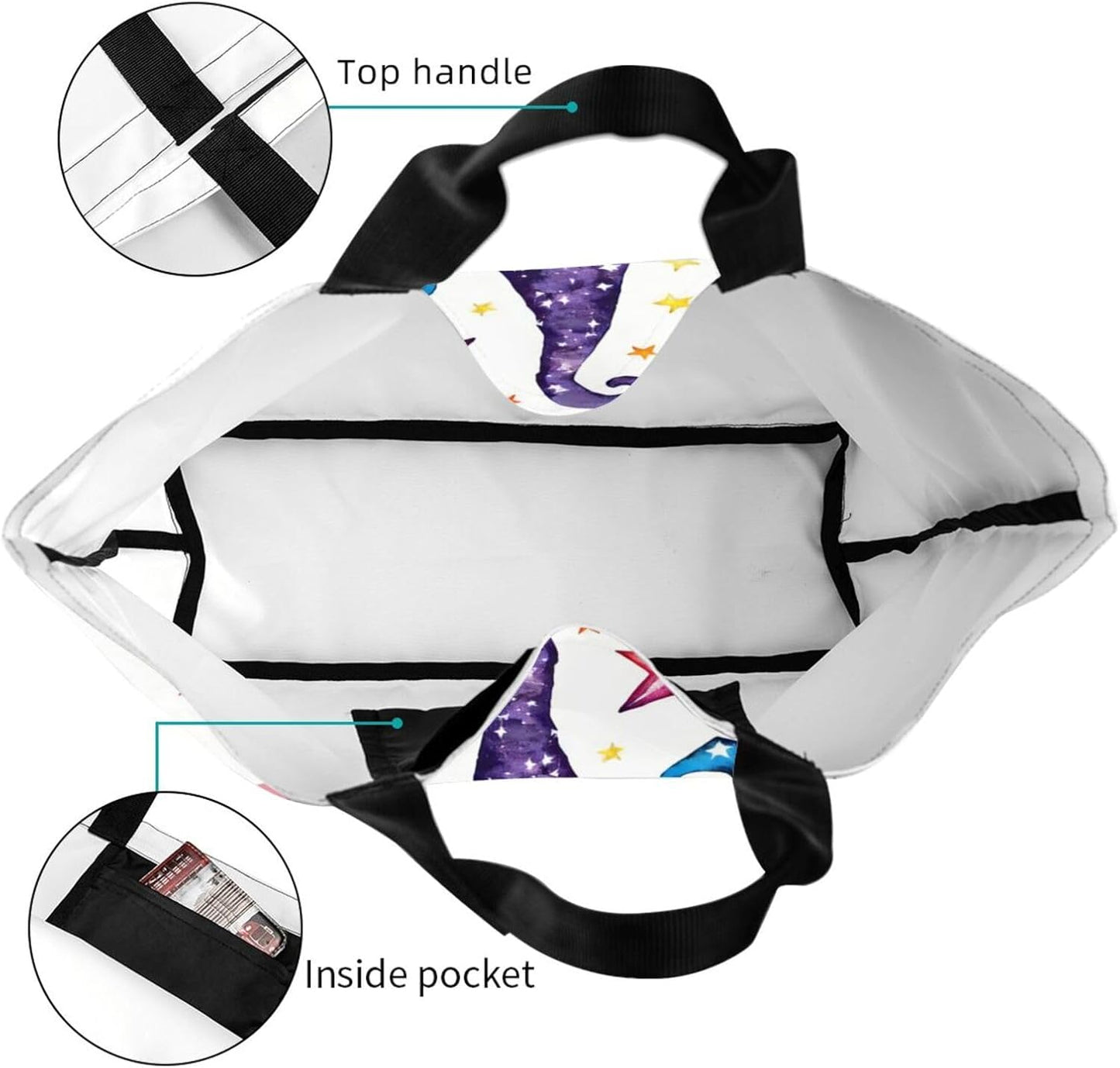 Tote Shoulder Bag Large Durable Reusable Eco-friendly Handbag Lightweight Stylish for Daily Use-19.7x15.7x5.9 Inch - Colors B