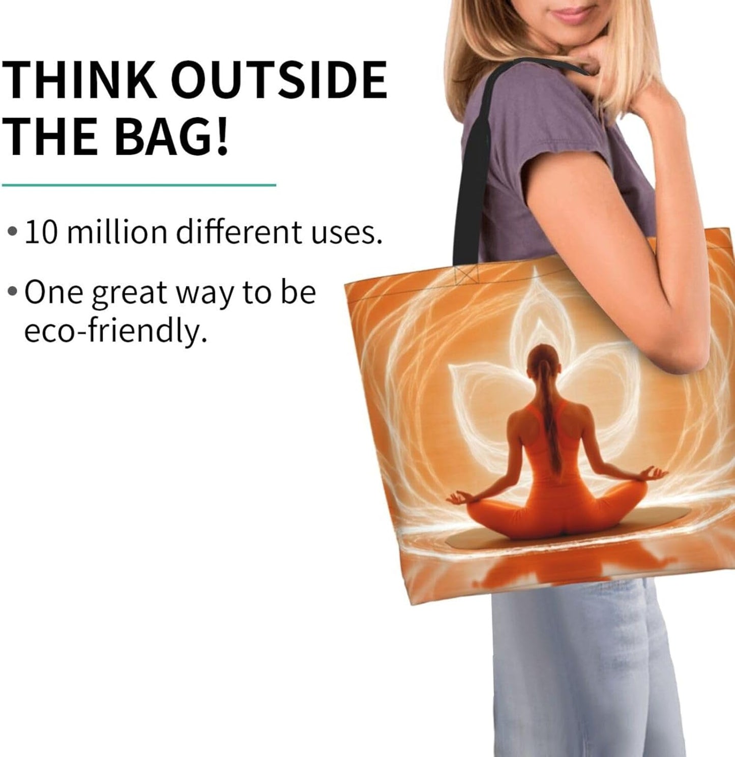 Tote Shoulder Bag Large Durable Reusable Eco-friendly Handbag Lightweight Stylish for Daily Use-19.7x15.7x5.9 Inch - Colors B