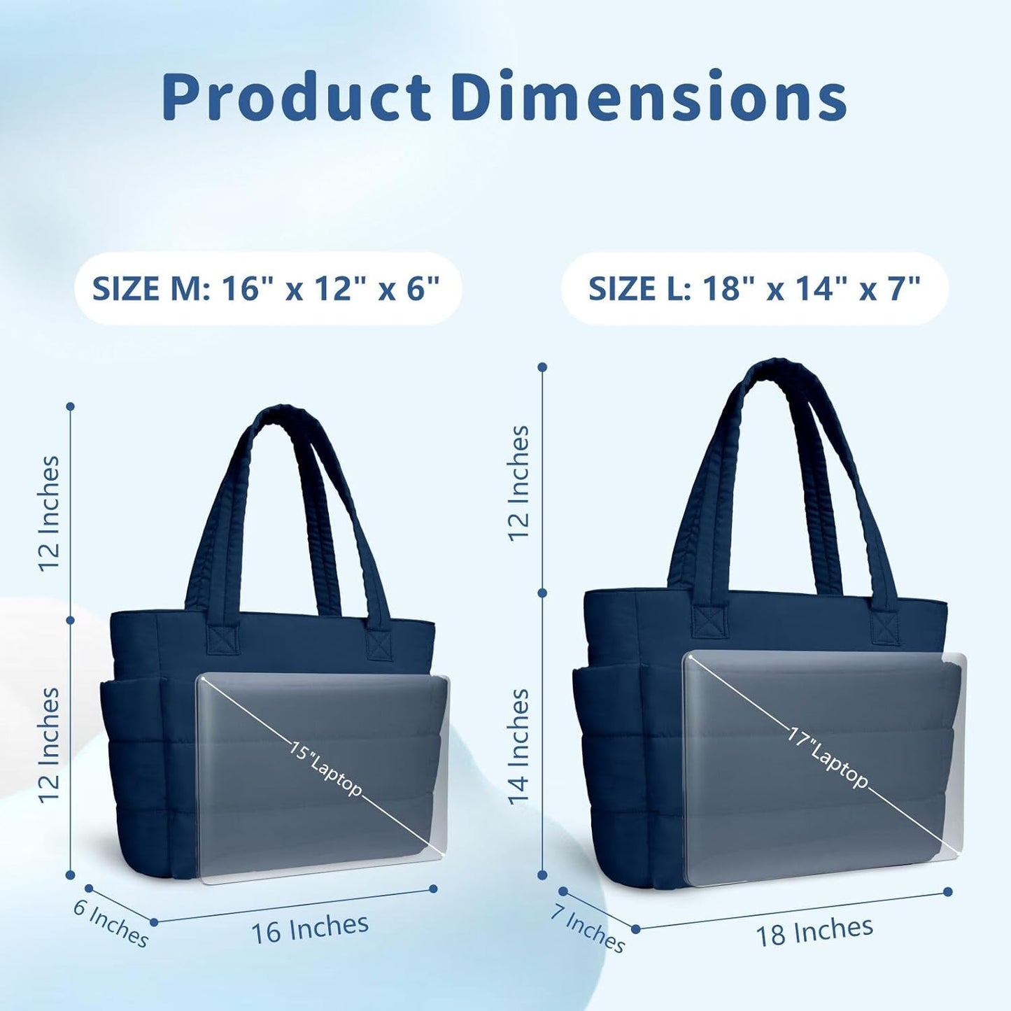 TOPDesign Puffer Tote Bag for Women, Lightweight Puffy Handbag with Compartments, Quilted Shoulder Bag for Work, Travel, Gym - Colors A