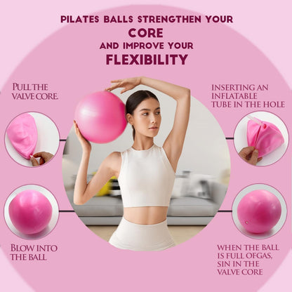 Yoga Starter Set,Home Pilates Essentials Kit Pilates Ring and Ball Set for Women Workouts,Pilates Equipment with 10inYoga Ball Figure 8 Resistance Band Pilates Bands Toning Fitness Starter Set