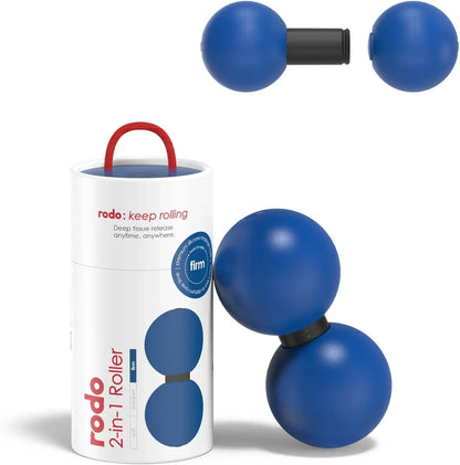 Rodo 2-in-1 Firm Peanut & Lacrosse Ball Roller | Deep Tissue Massage Tool for Fascia, Plantar Fasciitis, Hips & Back | Mobility & Recovery Roller | Compact, Travel-Friendly, Pilates, Therapy Ready