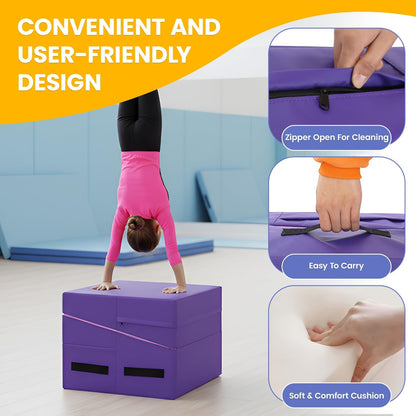 BestMassage Gymnastics Mat Incline Mat Tumbling Mat Folding Gymnastic Tumbling Mat Indoor/Outdoor Exercise Mat Home Gym Yoga Mat with Handle