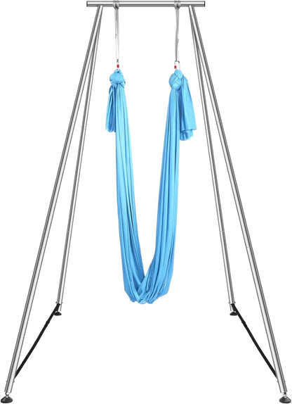 VEVOR Yoga Stand Frame, Max 441-551 lbs Load Swing Stand, Triangular Structure Aerial Rig, Aerial Silk Stands with Yoga Hammock, Standard & Height-Adjustable Version