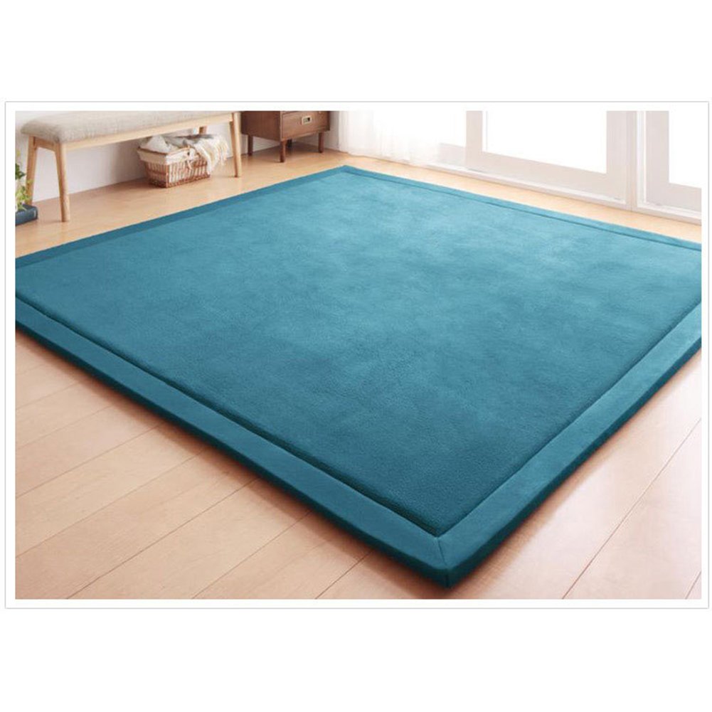 Loartee Coral Velvet Crawling Rugs & Play Mat (6'7"x9'2", Light Green) for Toddler Children & Yoga Exercise