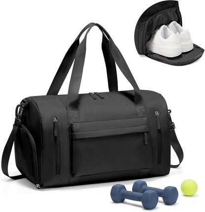 Gym Bag Womens Mens with Shoes Compartment and Wet Pocket Travel Duffel Bag for Women for Plane Sport Gym Tote Bags Swimming Yoga Waterproof Weekend Overnight Carry on Bag Hospital Holdalls - Colors B