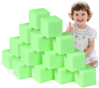 Foam Pit Blocks Foam Padding Sponge Pit Cubes Sponge Blocks for Amusement Park Gymnastics Freerunning and Parkour Courses - 24PCS 5" x 5" x 5" (Dark Blue)