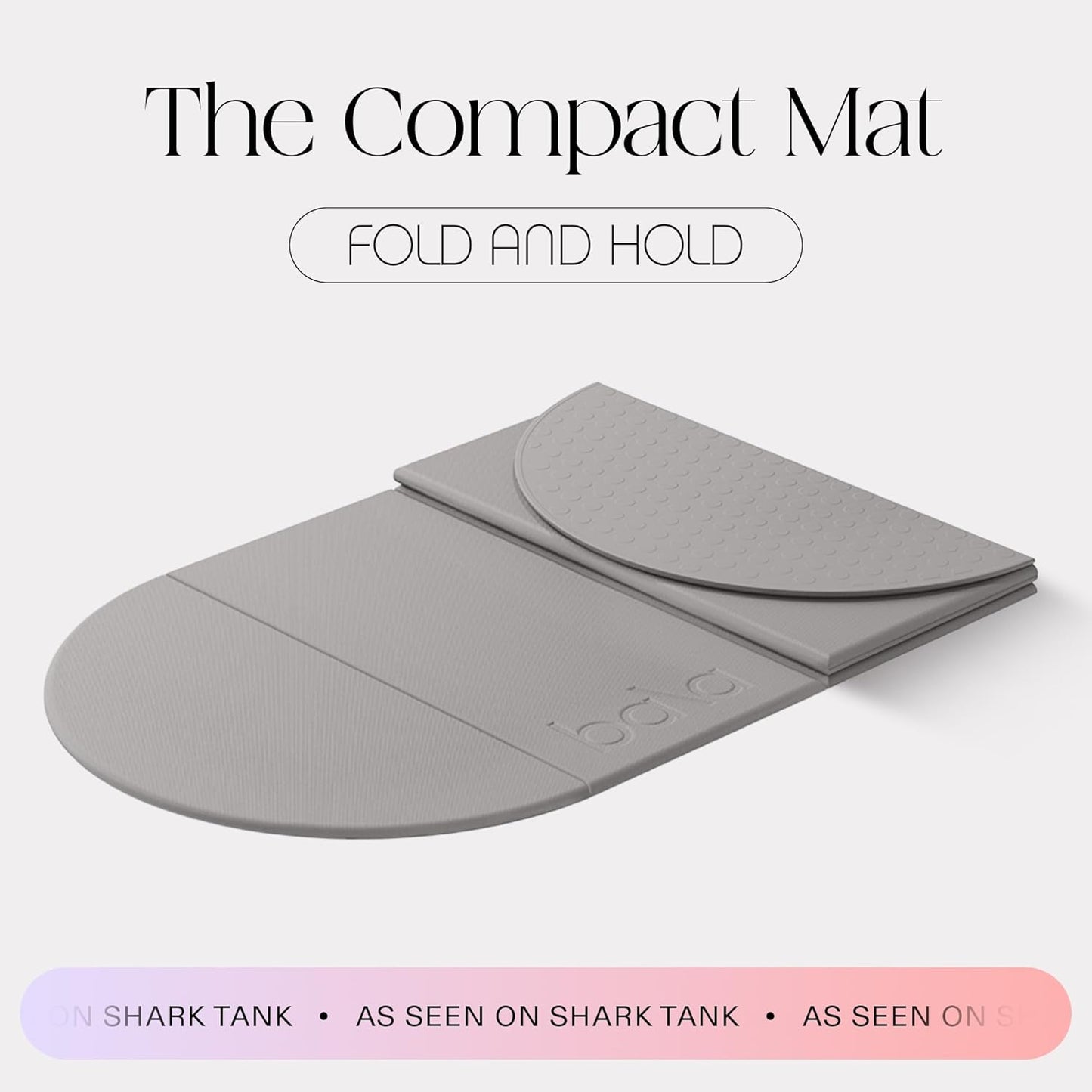 Bala Compact Workout Mat for Gym - 12MM Thick Slip-Resistant, Sweat Absorbing, & Foldable Yoga Mat for Pilates, Core Training & Exercise - Home Fitness Essentials for Women & Men - Travel-Friendly