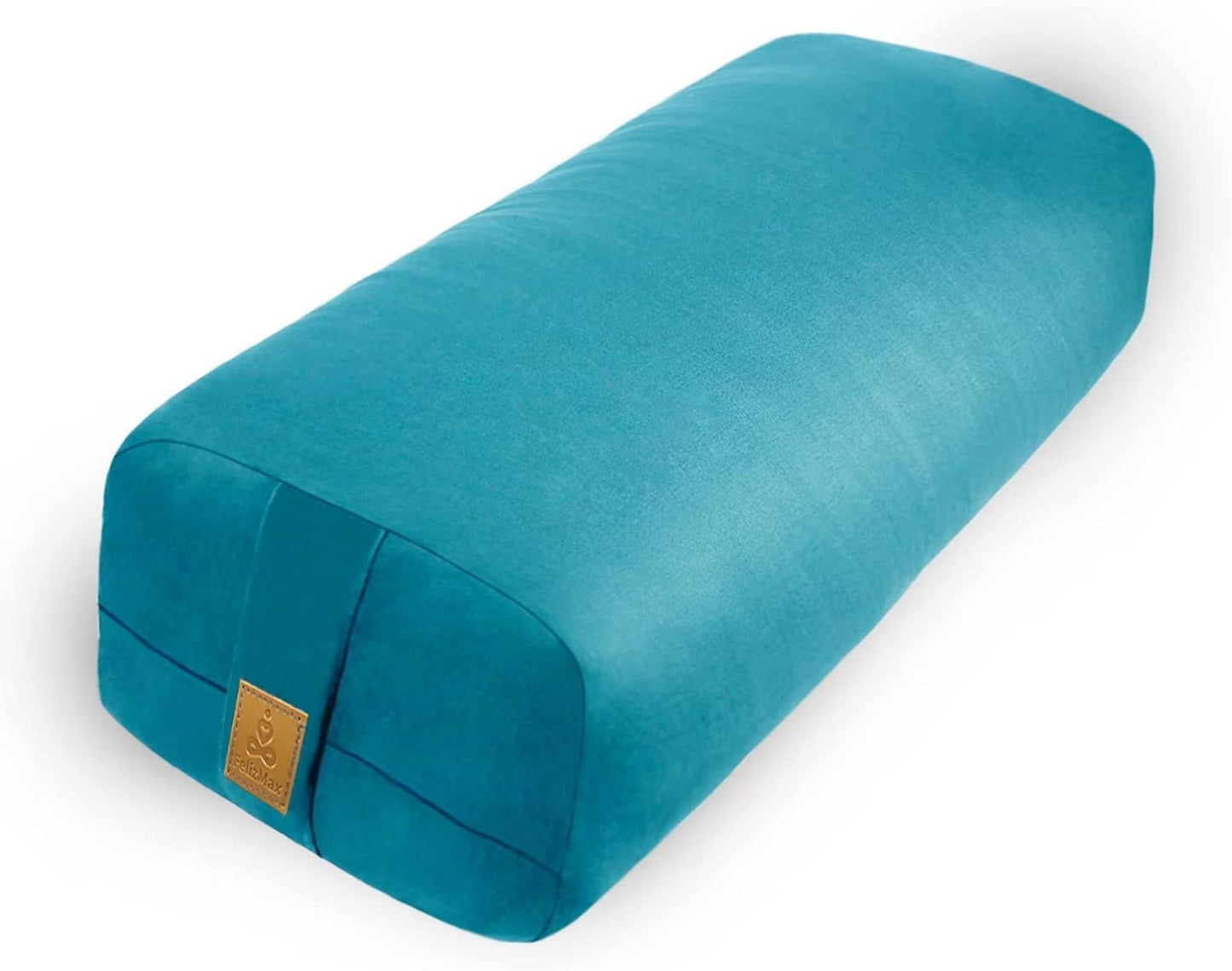 Yoga Bolster Pillow 26x10.5x5.5in Rectangular Meditation Cushion for Massage and Back Support, Breathable Cotton Fill, Zippered Organic Cotton Cover, Easy-Carry Handle, Machine Washable (Black)