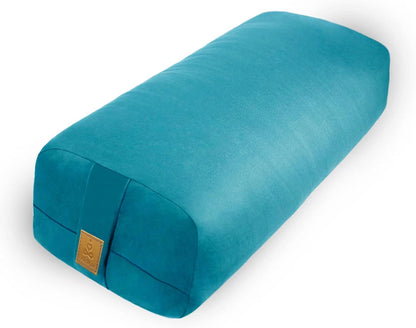 Yoga Bolster Pillow 26x10.5x5.5in Rectangular Meditation Cushion for Massage and Back Support, Breathable Cotton Fill, Zippered Organic Cotton Cover, Easy-Carry Handle, Machine Washable (Black)