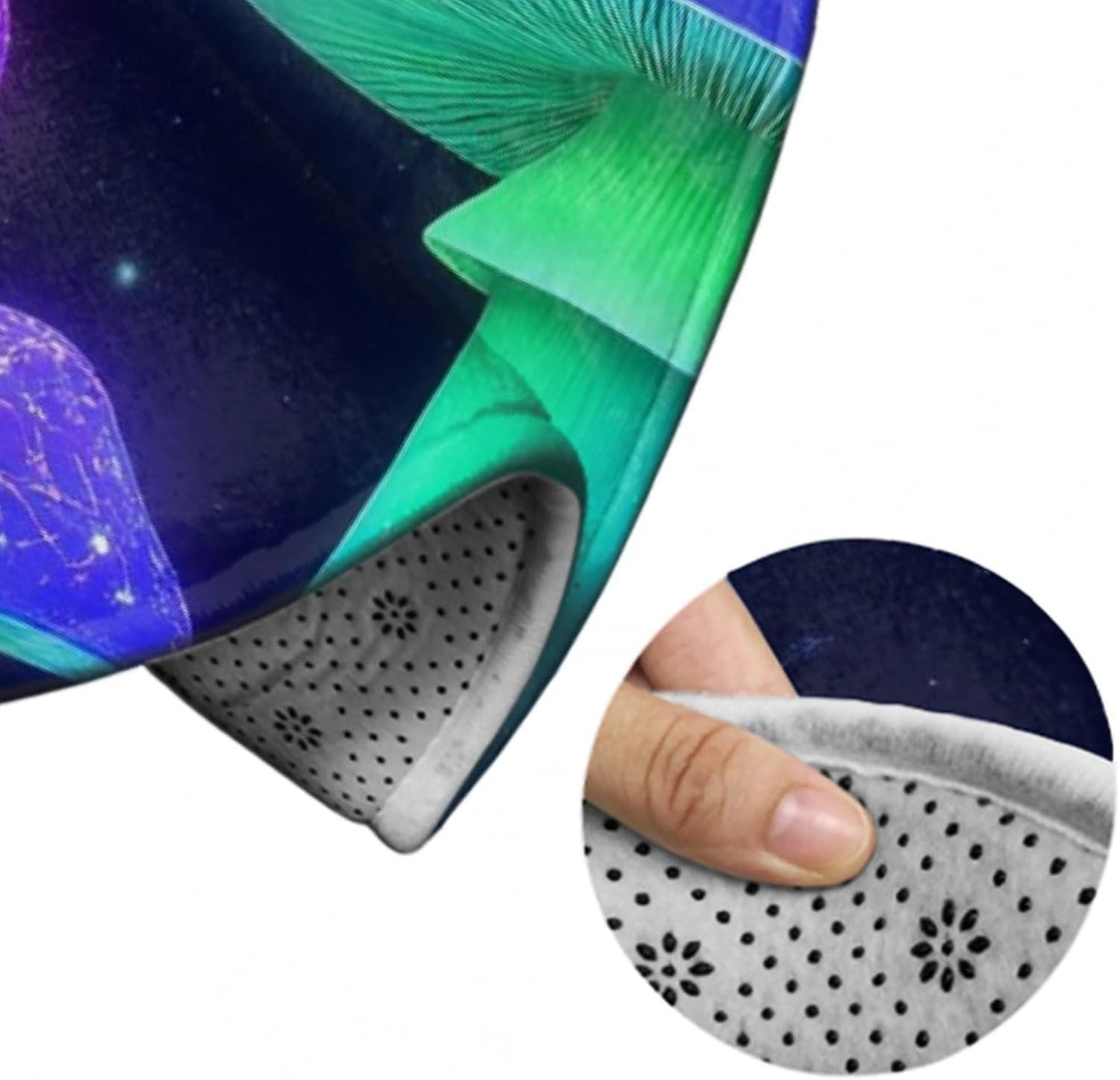 Soft Round Yoga Carpet, Office Chair Decor Round Mat for Carpet and Hardwood Floors Purple Butterfly