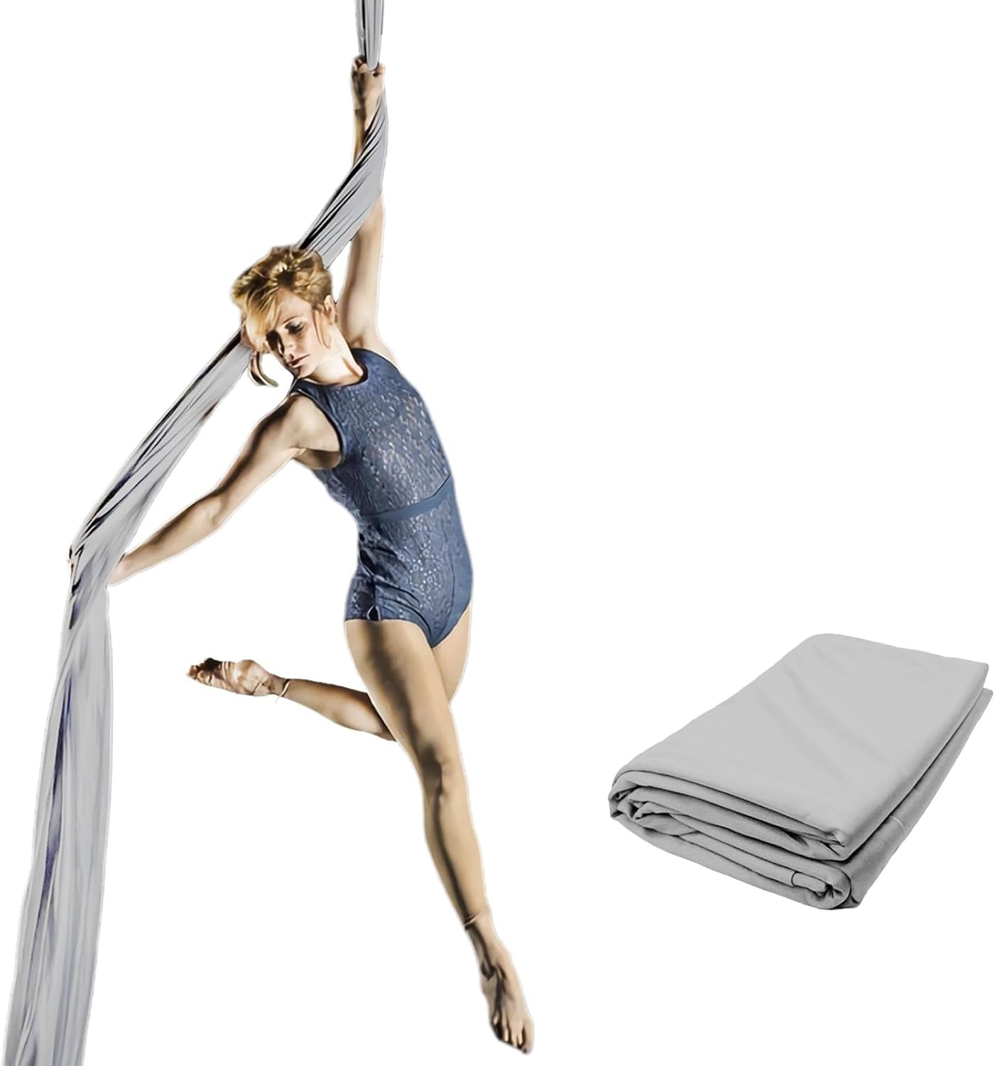 Aerial Silks Fabric, 9 Yards(8.2mL x 1.5mW) 40D Nylon Medium Stretch Yoga Swing for Acrobatic Flying, Durable Aerial Trapeze for Home, Boost Strength Balance (Fabric Only)