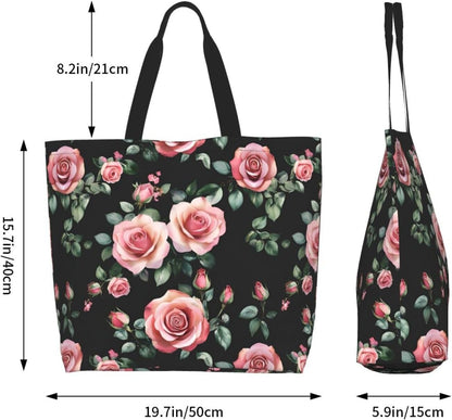 Tote Shoulder Bag Large Durable Reusable Eco-friendly Handbag Lightweight Stylish for Daily Use-19.7x15.7x5.9 Inch - Colors A