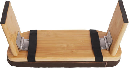 Bamboo Meditation Bench with Cushion, Folding Kneeling Meditation Bench, Portable Kneeling Chair for Kneeling or Sitting, 396.83lbs Load Max (Green)