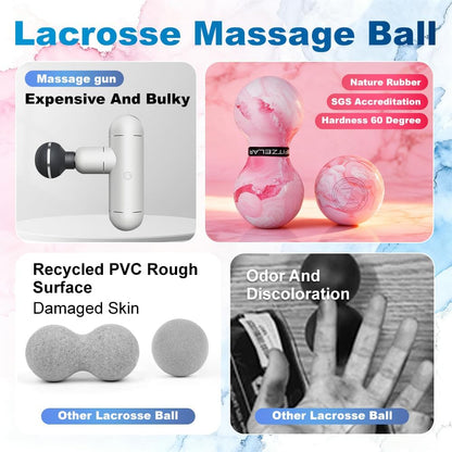 FITZELAR Massage Lacrosse Balls for Myofascial Release, Quality Certification, Massage Deep Tissue for Back and Shoulder, Trigger Point Therapy, Muscle Knots, Relieving Muscle Pain