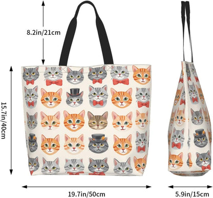 Tote Shoulder Bag Large Durable Reusable Eco-friendly Handbag Lightweight Stylish for Daily Use-19.7x15.7x5.9 Inch - Colors B