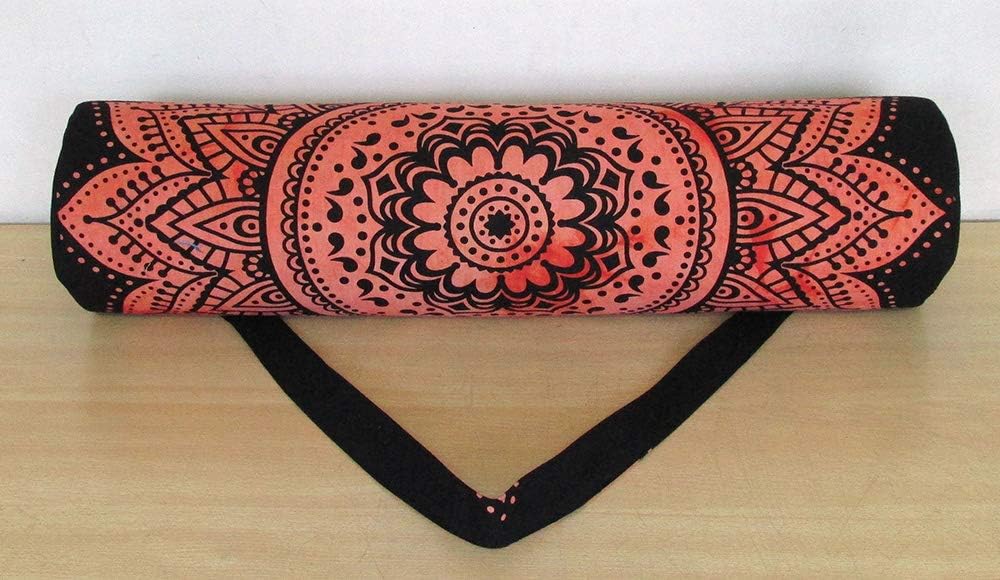 INDIAN CRAFT CASTLE ICC Yoga Mat Bag Carrier Full-Zip Exercise Yoga Mat Carry Bag for Women Men with Multi-Functional Storage Pockets and Adjustable Shoulder Strap 26X6 Inches
