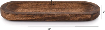 Kaizen Casa Incense Burner Stick Holder Ash Catcher Wooden Handmade Modern Gift Wood Home Decor Size (11" X 4" X 1")