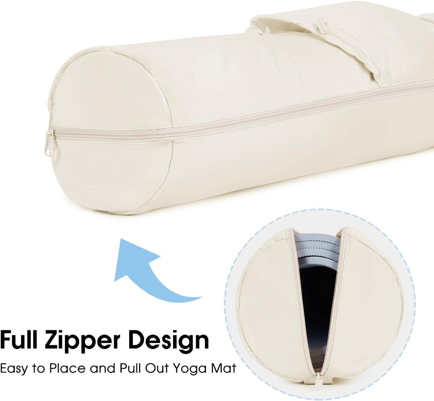 sportsnew Yoga Mat Bag, Full Zip Cargo Yoga Mat Carrier Bag with Drawstring Water Bottle Pocket and Bottom Wet Pocket, Exercise Yoga Mat Carrier Holder Multi-Functional Storage Bag Patent Pending