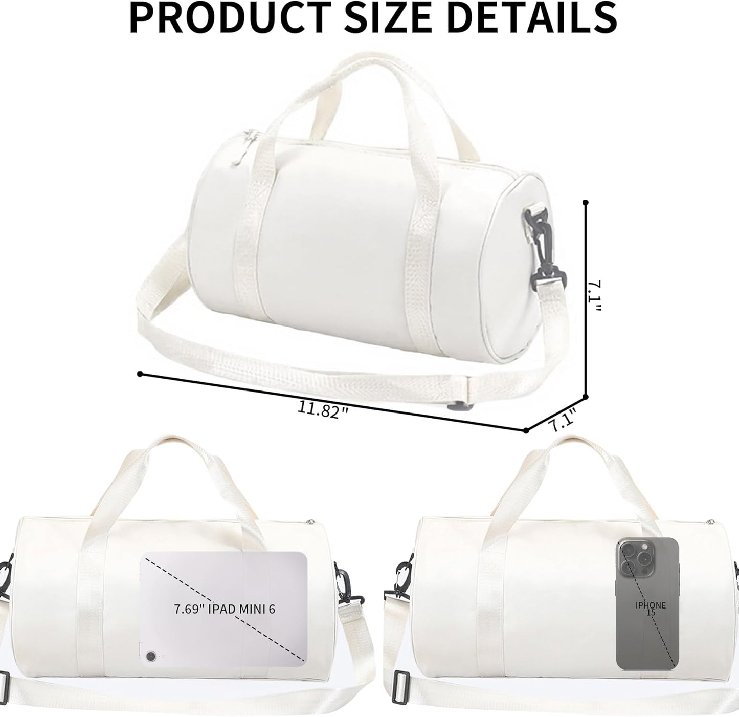 Ballet Dance Bag Mini Gym Bag Lightweight Small Duffle Bag 10L Cute Crossbody Bag for Yoga Swimming Sport (Black)