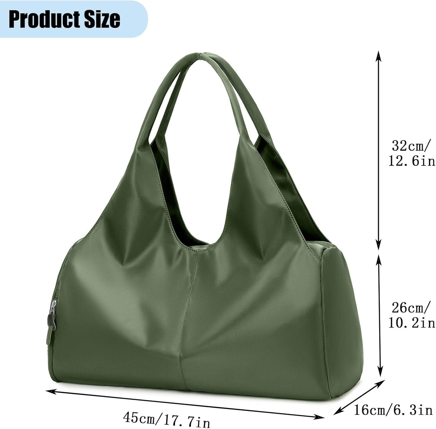 forestfish Yoga Gym Bag for Women with Shoes Compartment & Wet Dry Storage Pockets Lightweight Duffel Bag, Beige