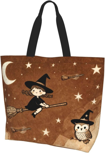 Tote Shoulder Bag Large Durable Reusable Eco-friendly Handbag Lightweight Stylish for Daily Use-19.7x15.7x5.9 Inch - Colors A
