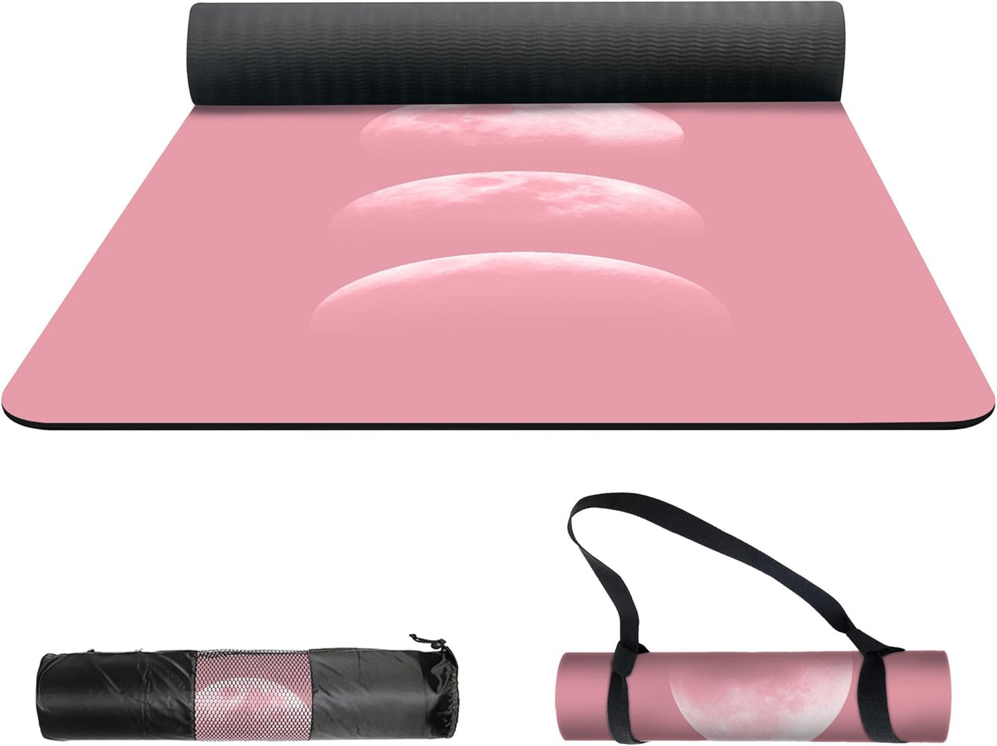 nuveti Yoga Mat Print Extra Thick TPE Non Slip Fitness Exercise Mat with Carrying Bag,72"x24" Extra Thick 6MM Exercise & Workout Mat for Yoga, Pilates Fitness and Floor Exercises - Colors B