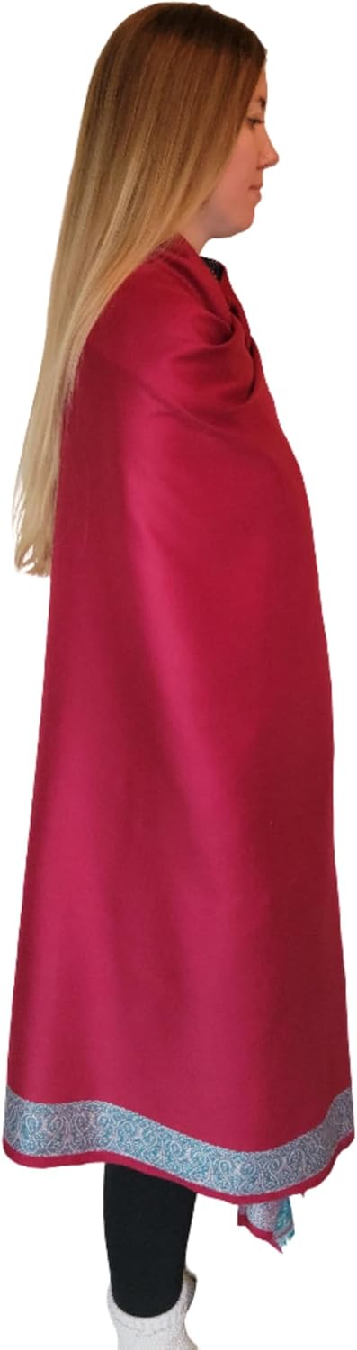 Soft Premium Wool Blend Meditation Shawl - Large Unisex Prayer Wrap, Oversize Scarf & Versatile Blanket