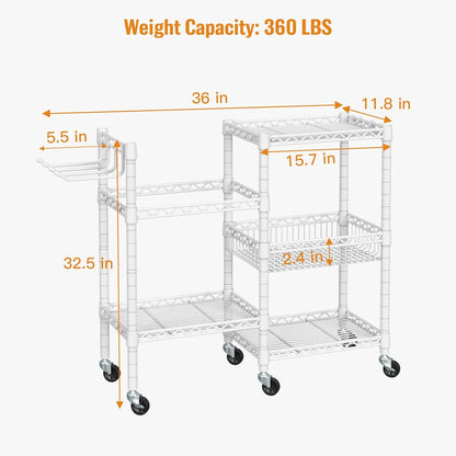 FUTASSI Home Gym Storage, 3 Tiers Workout Equipment Organizer with Wheels for Yoga Mats, Foam Roller, Dumbbells, Kettlebells, and Resistance Bands