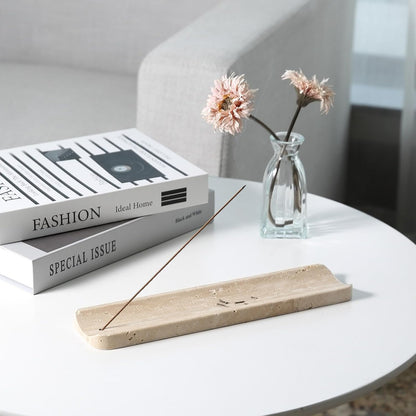 Koville Marble Incense Holder, Incense Holder for Sticks, Incense Sticks Holder Ash Catcher for Meditation Yoga SPA, Natural Stone Incense Burner, Home Table Decor (Green)