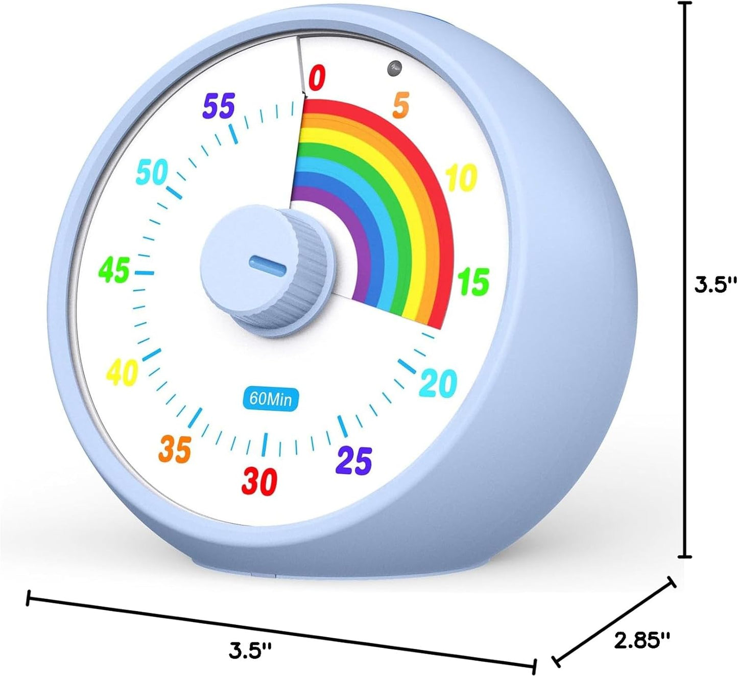 Visual Timer for Kids, 60-Minute Countdown Timer for Classroom Office Kitchen, Desk Timer Kids Time Management Tools with Silent Operation, Pomodoro Time Rainbow Pattern (Pink)