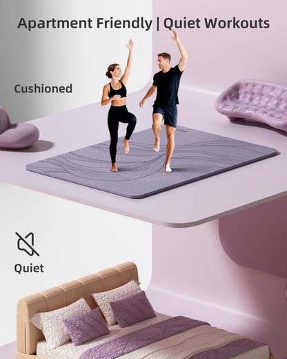 Large Yoga Mat (75.5"x47.6"x0.4"）Extra Wide & Thick 10mm, Non-Slip Exercise Mat, High-Density TPE Mat for Yoga Pilates & Home Gym Workouts
