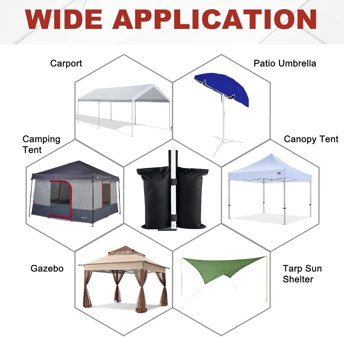 ABCCANOPY Canopy Weights 120 LBS Gazebo Tent Sand Bags,4-Pack Gray (Without Sand)