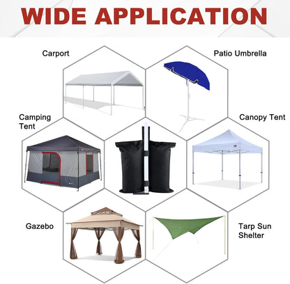 ABCCANOPY Canopy Weights 120 LBS Gazebo Tent Sand Bags,4-Pack Gray (Without Sand)