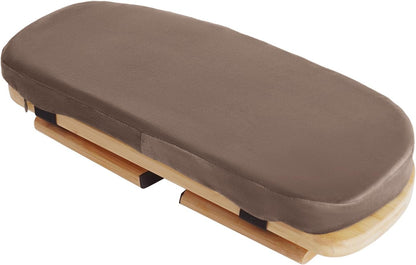 Meditation Prayer Bench, Portable Foldable & 5° Ergonomic Tilt Kneeling Meditation Yoga Stool with Cushion & Carry Bag for Home/Studio/Gym, Bamboo & Velvet Kneeling Stools (Coffee)