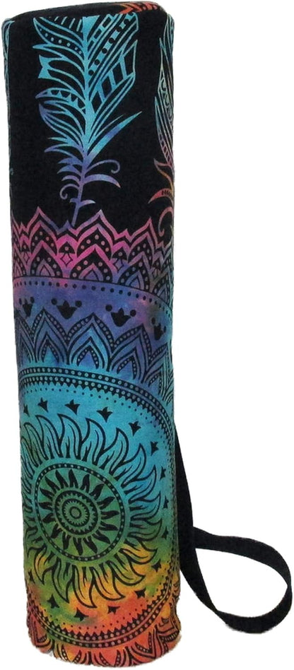 INDIAN CRAFT CASTLE ICC Yoga Mat Bag Carrier Full-Zip Exercise Yoga Mat Carry Bag for Women Men with Multi-Functional Storage Pockets and Adjustable Shoulder Strap 26X6 Inches