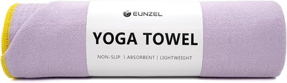 Eunzel Hot Yoga Towel - Microfiber Non Slip Yoga Mat Towel with Grip Dot Sweat Absorbent Towel for Hot Yoga, Pilates and Fitness 72" x 24", Dark Cyan/Orange