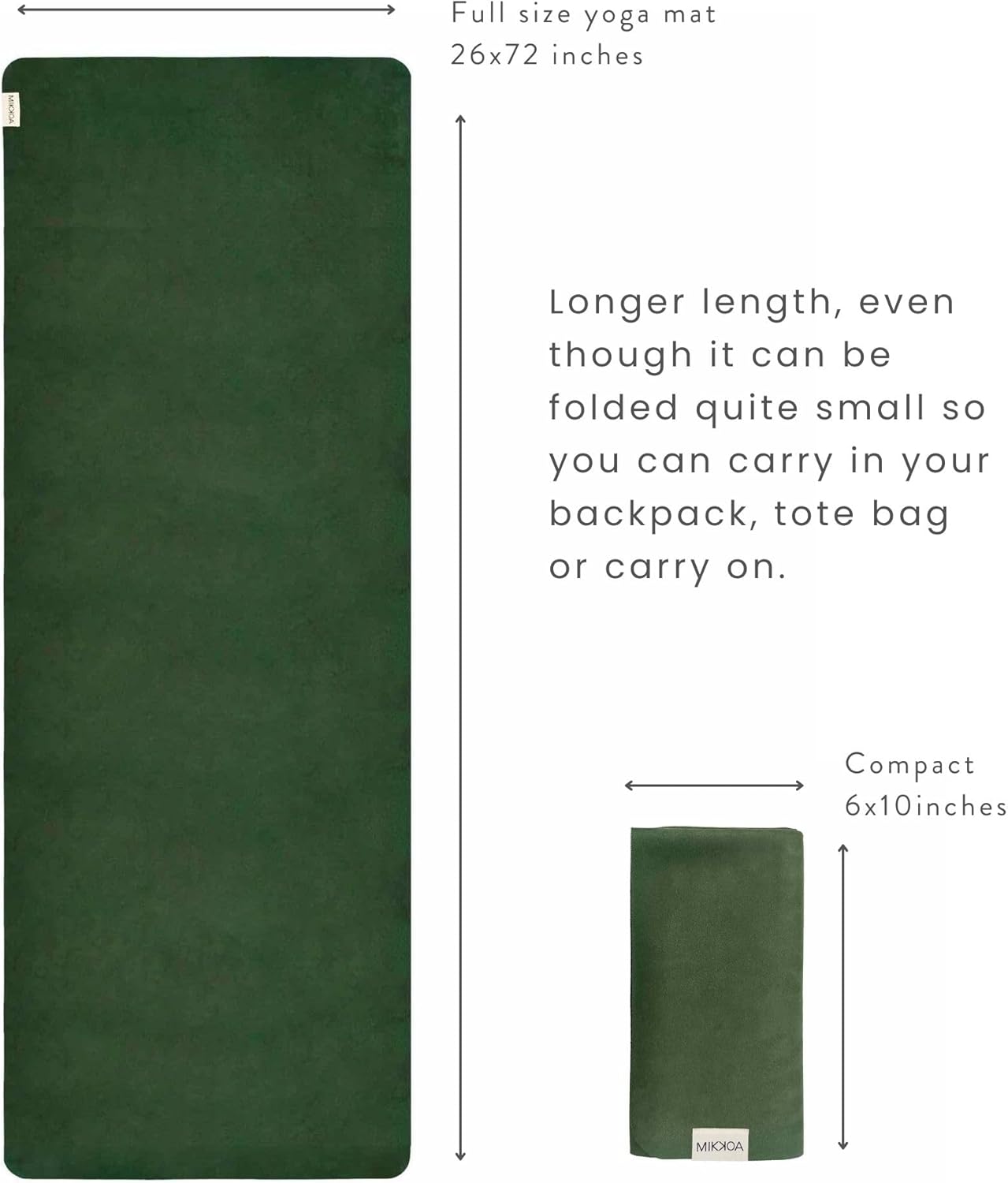 Travel Yoga Mat 1.5mm | Foldable, Lightweight Mat | Use for Travel, Backpacking, Yoga Retreat, Outdoors, Gym, Pilates, Machine Washable, Eco-Friendly